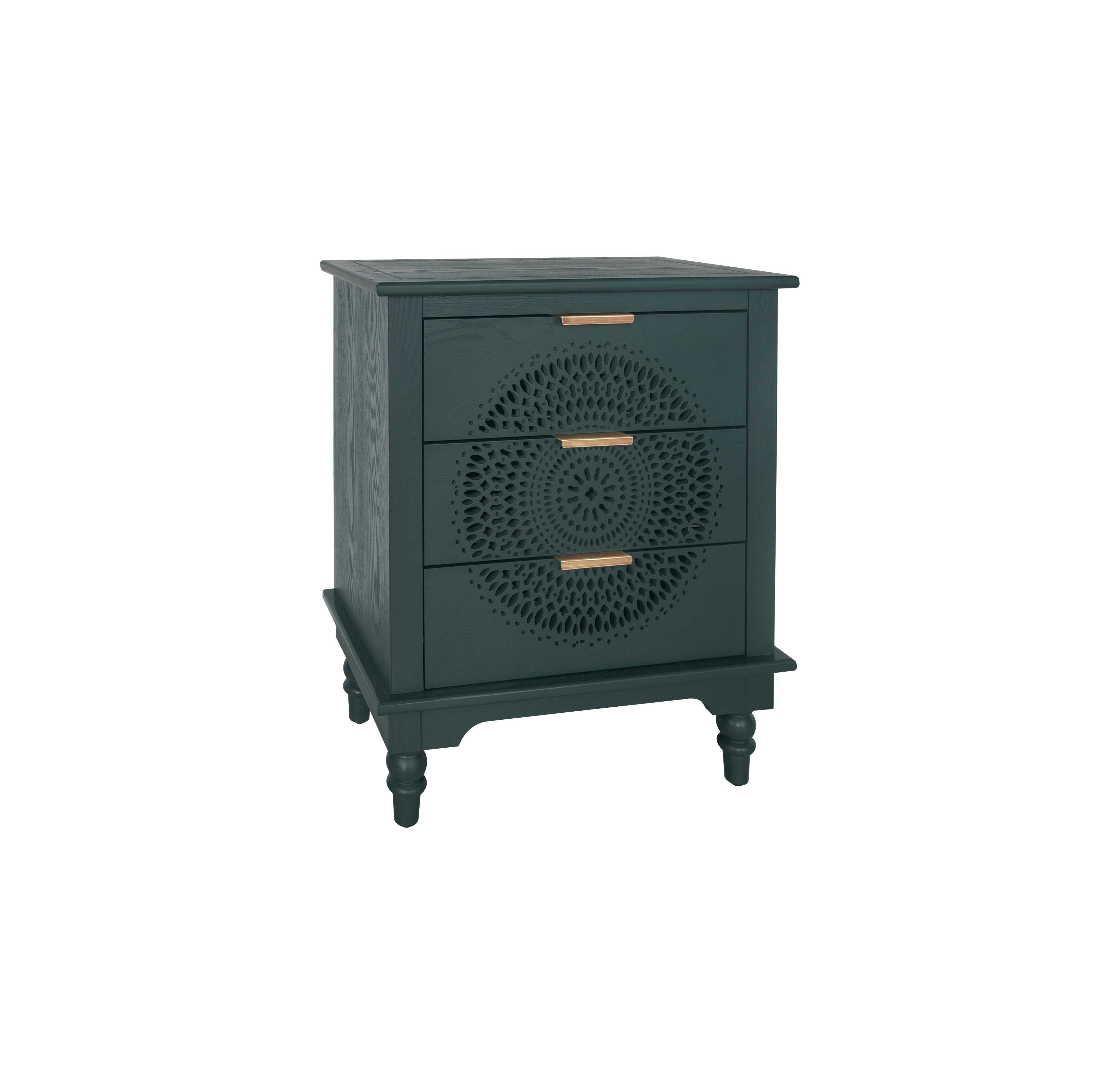 Hollow-Carved 3 Drawer Dresser -Stylish Storage Solution for Living Room
