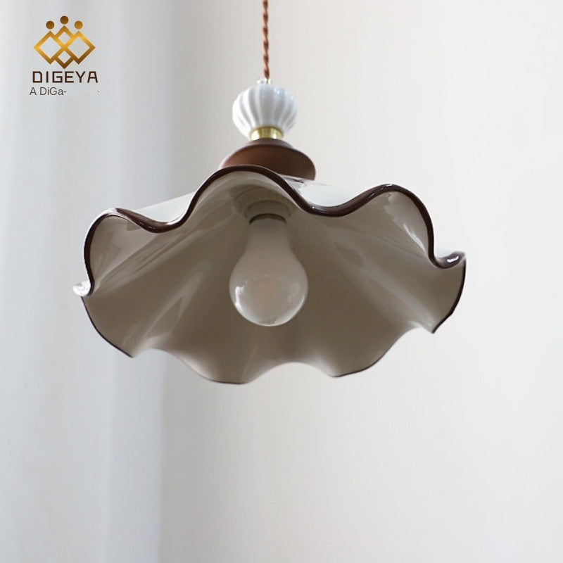 Diggia Vintage Hand-Painted Ceramic Pendant Light, French Cream Style for Restaurant, Bedroom, Entryway, Living Room, Guesthouse, Tea Room