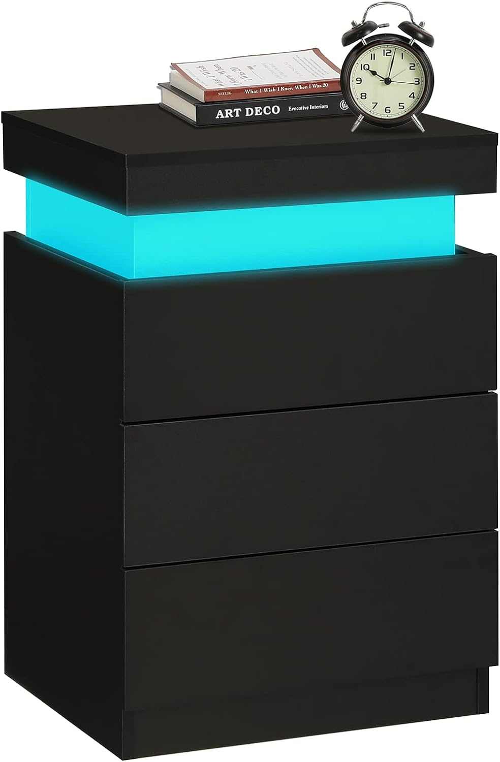 LED Black Nightstand