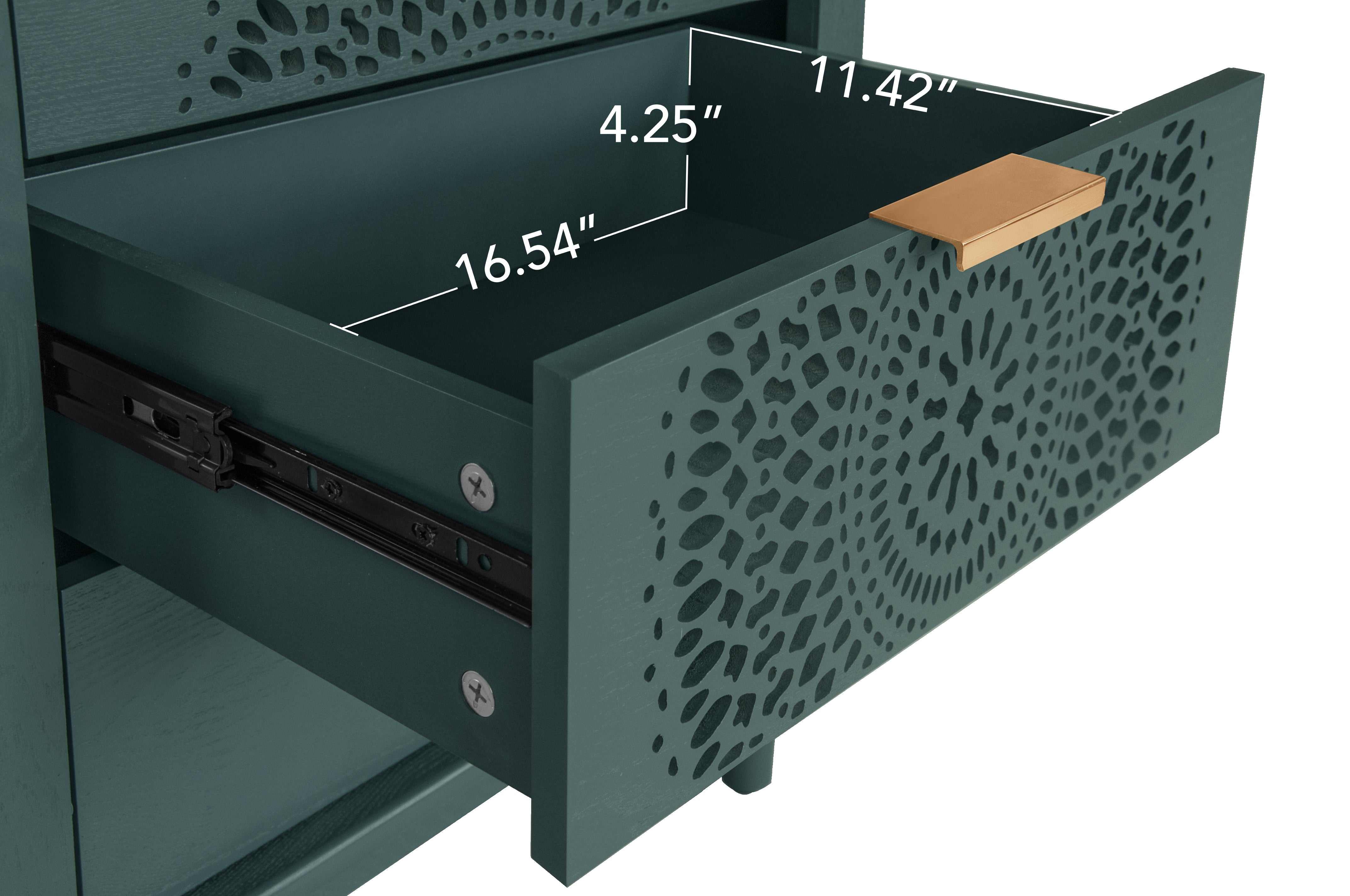 Hollow-Carved 3 Drawer Dresser -Stylish Storage Solution for Living Room