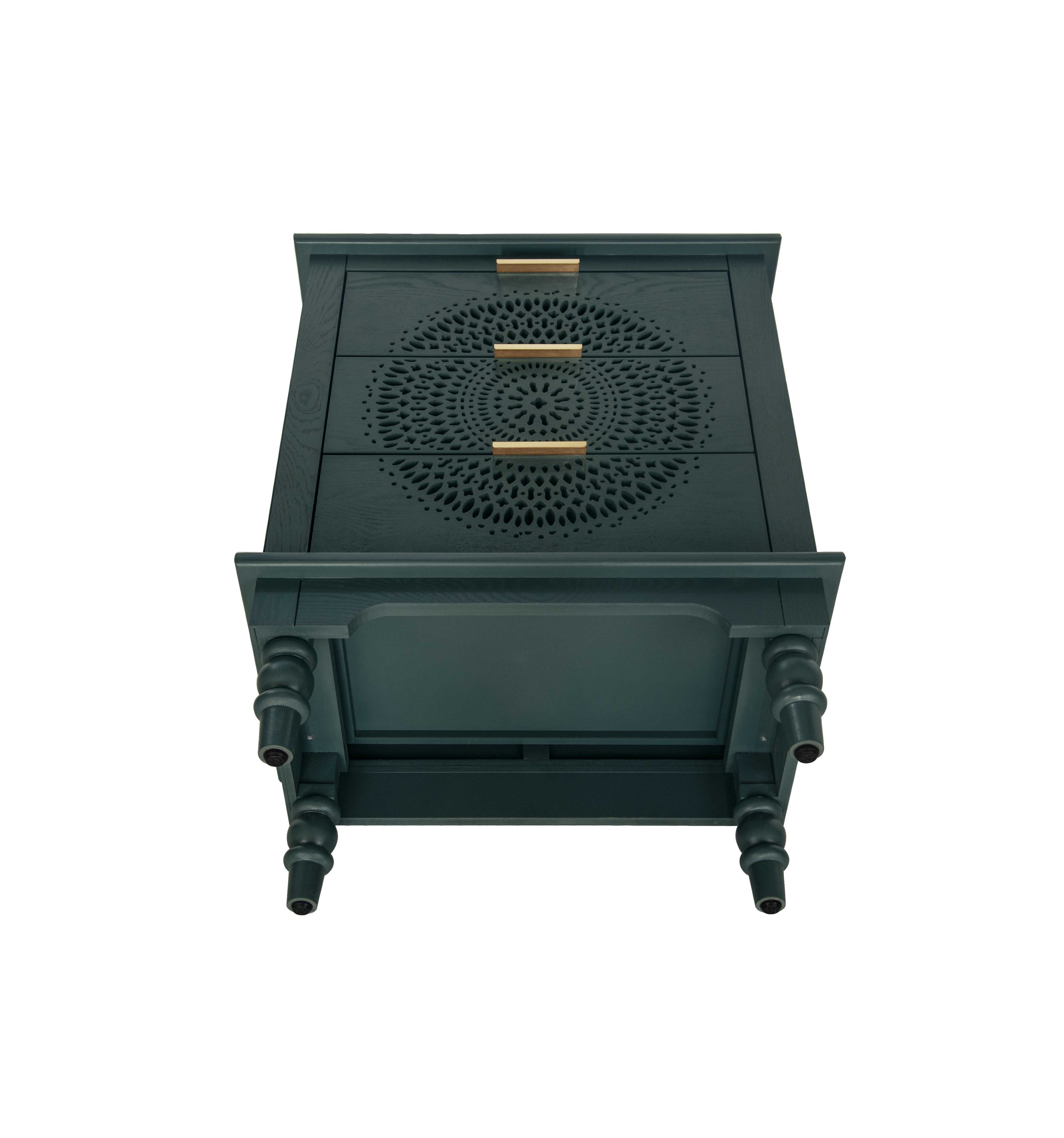 Hollow-Carved 3 Drawer Dresser -Stylish Storage Solution for Living Room
